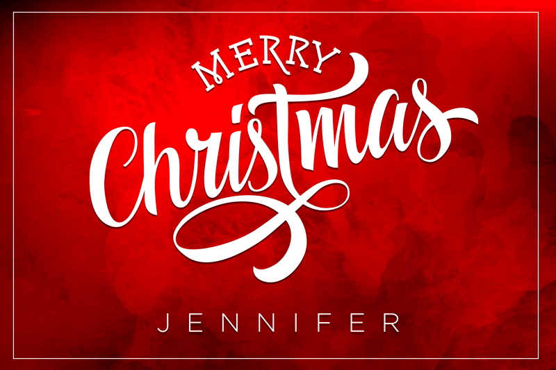 Individuais de mesa vermelhos Texto de feliz natal - TenStickers