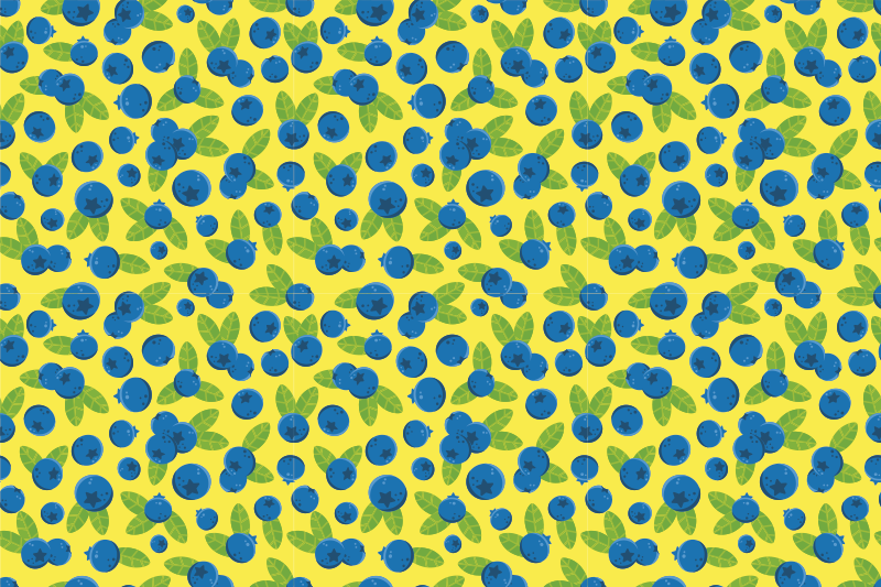 Individuais de mesa originais padrão colorido de mirtilo - TenStickers