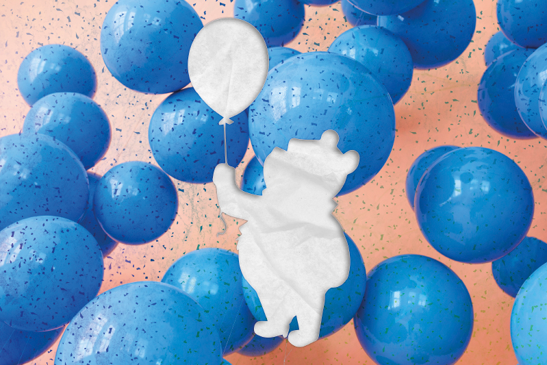 Individuais de mesa infantis urso com balão - TenStickers