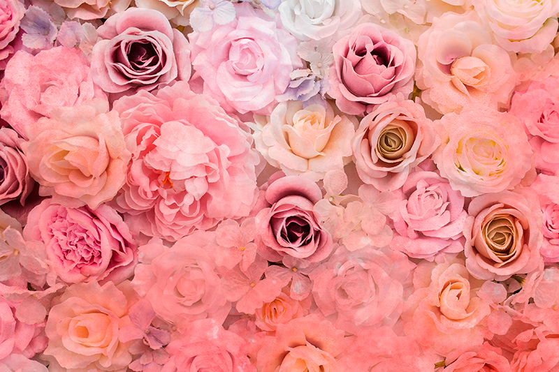 Individuais de mesa de texturas padrão floral rosa - TenStickers