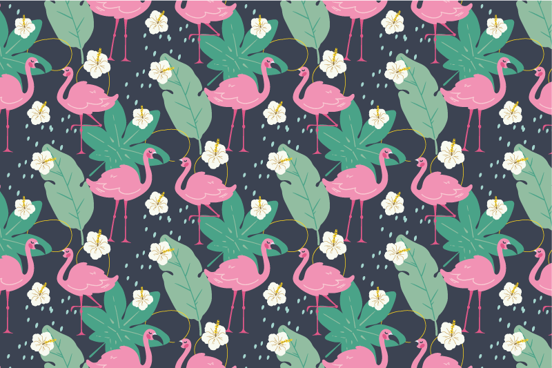 Individuais de mesa originais estampa de folha de flamingo - TenStickers