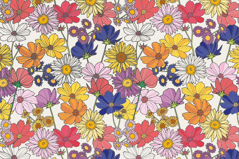 Individuais de mesa infantis arranjo botânico vibrante - TenStickers