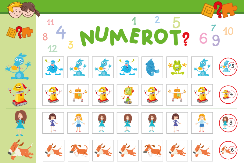 Individuais de mesa infantis tabuleiro educativo colorido - TenStickers