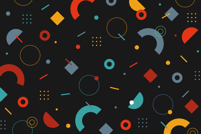 Individuais de mesa modernos com padrão geométrico colorido - TenStickers