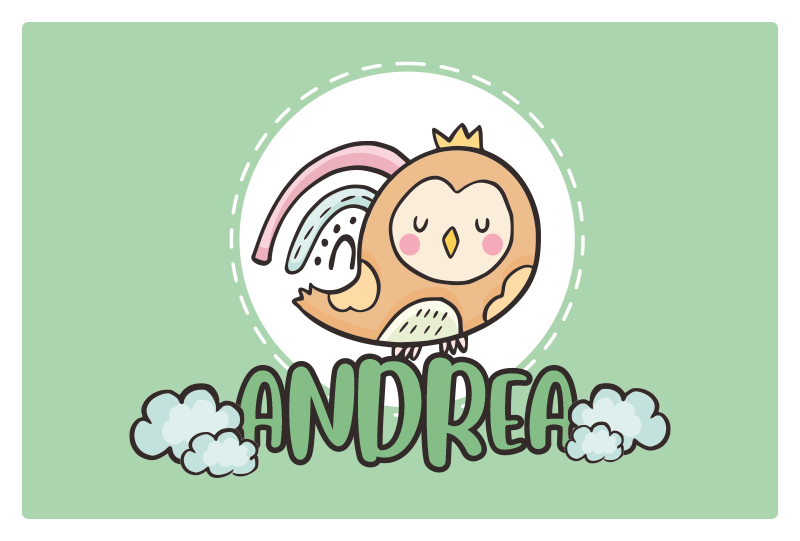 Individuais de mesa infantis coruja fofa - TenStickers