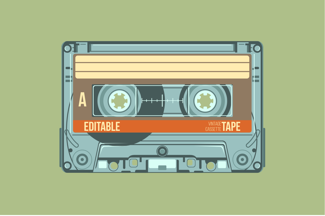 Individuais de mesa retangulares Cassete vintage - TenStickers