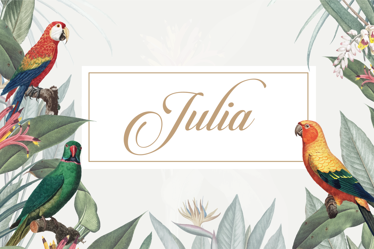 Individuais de mesa com nome elegante colocação de nome - TenStickers