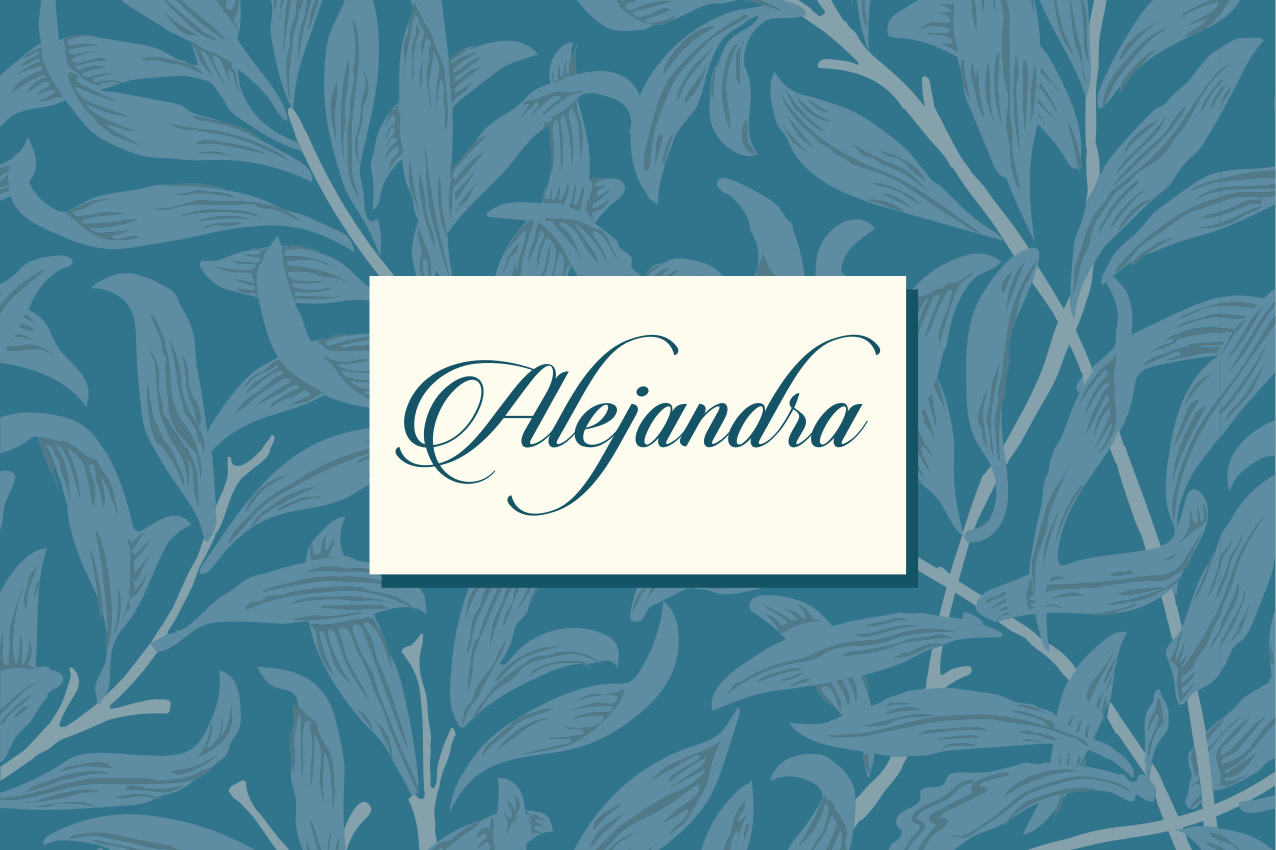 Individuais de mesa com nome design de folha elegante - TenStickers