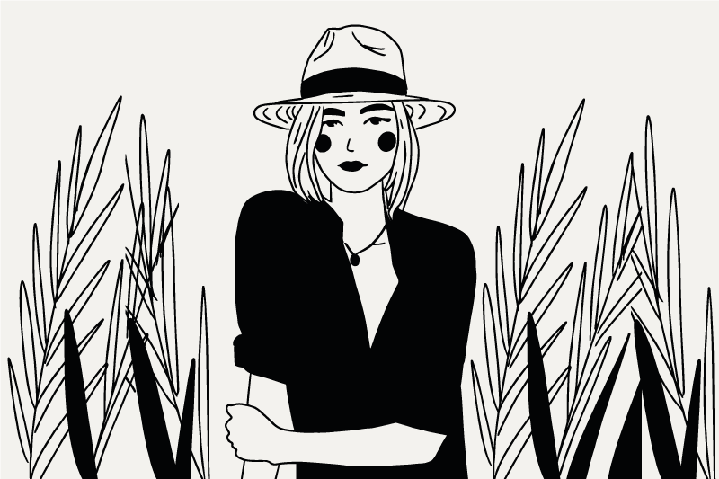 Individuais de mesa originais ilustração de mulher estilosa - TenStickers