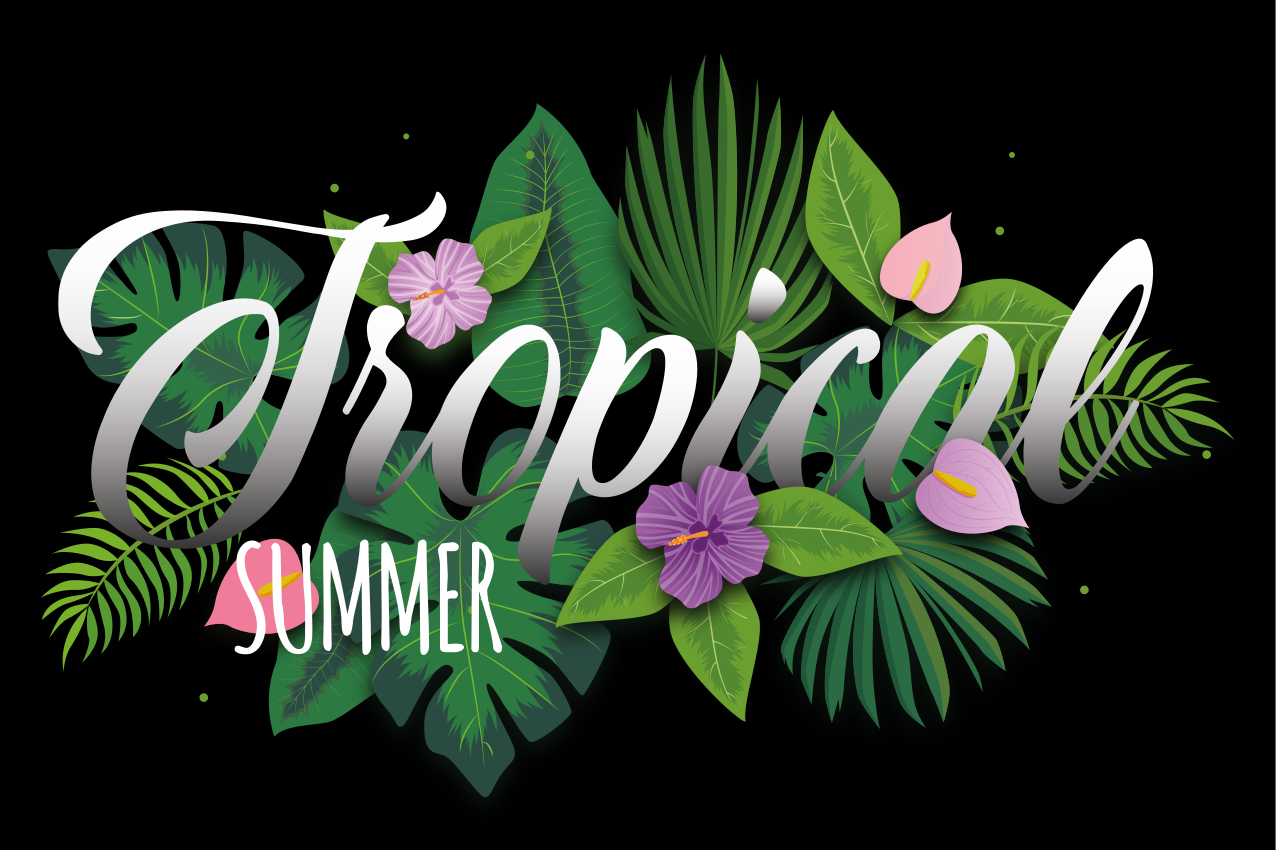 Individuais de mesa com nome Verão tropical - TenStickers