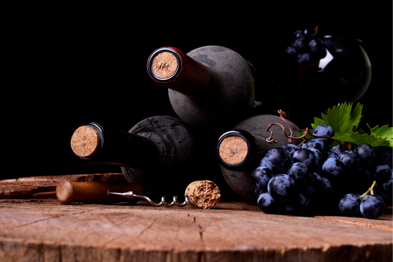 Individuais de mesa originais uvas e garrafas de vinho - TenStickers