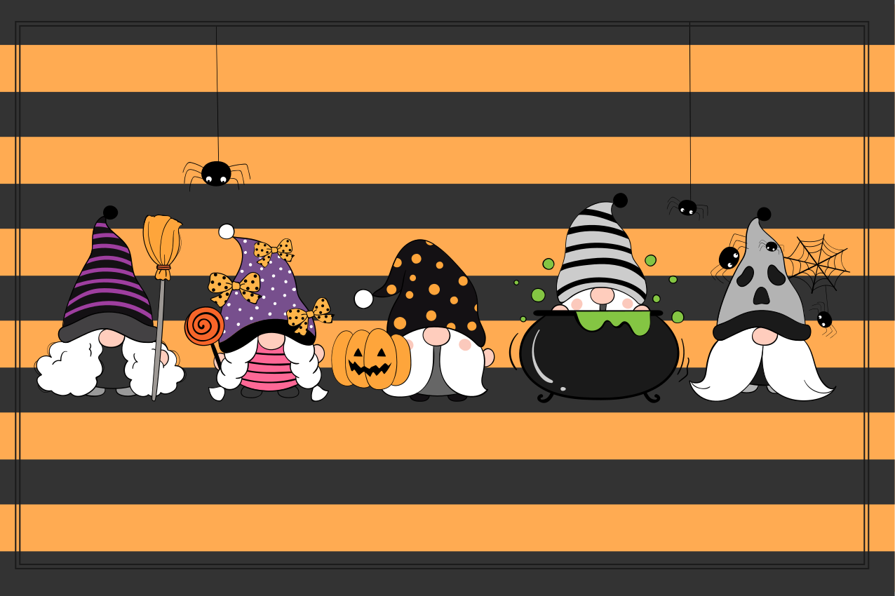 Individual de mesa halloween chapéus de gnomo halloween - TenStickers