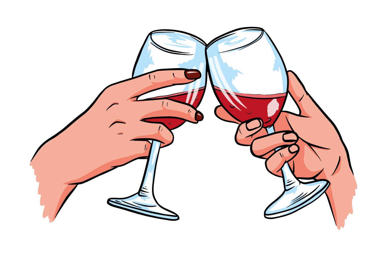 Individuais de mesa para restaurantes Amantes do vinho - TenStickers