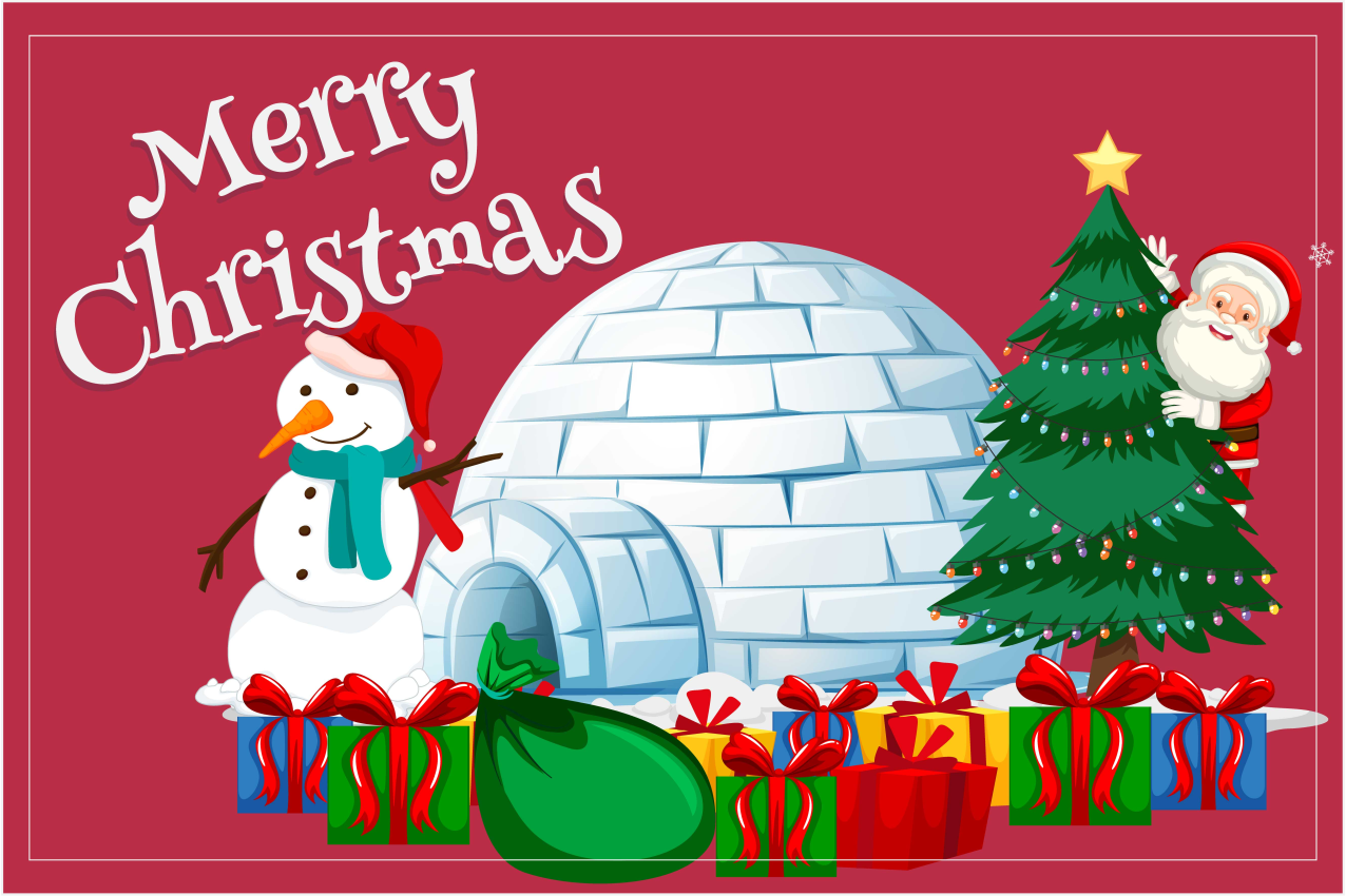 Individuais de mesa de natal cena festiva de férias - TenStickers