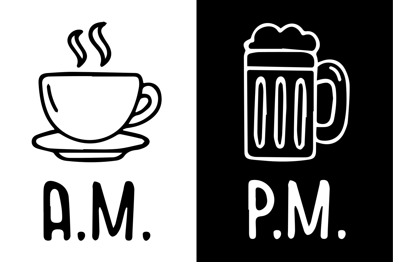 Individuais de mesa com texto café cerveja contraste - TenStickers