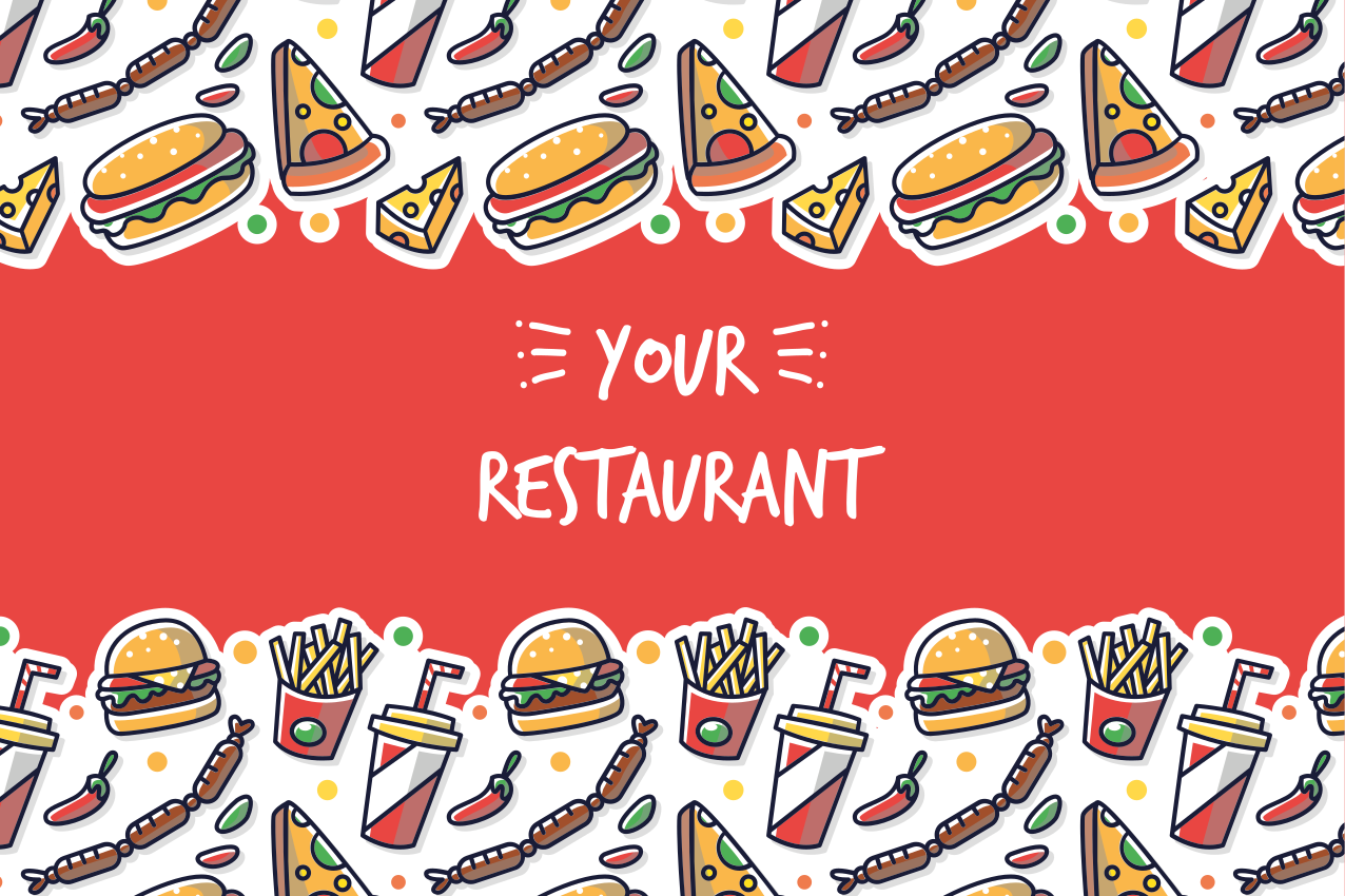 Individuais de mesa com nome Fast food com nome - TenStickers