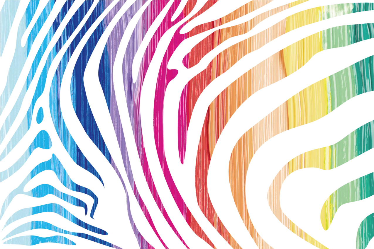 Individuais de mesa de texturas Estampa de zebra colorida - TenStickers