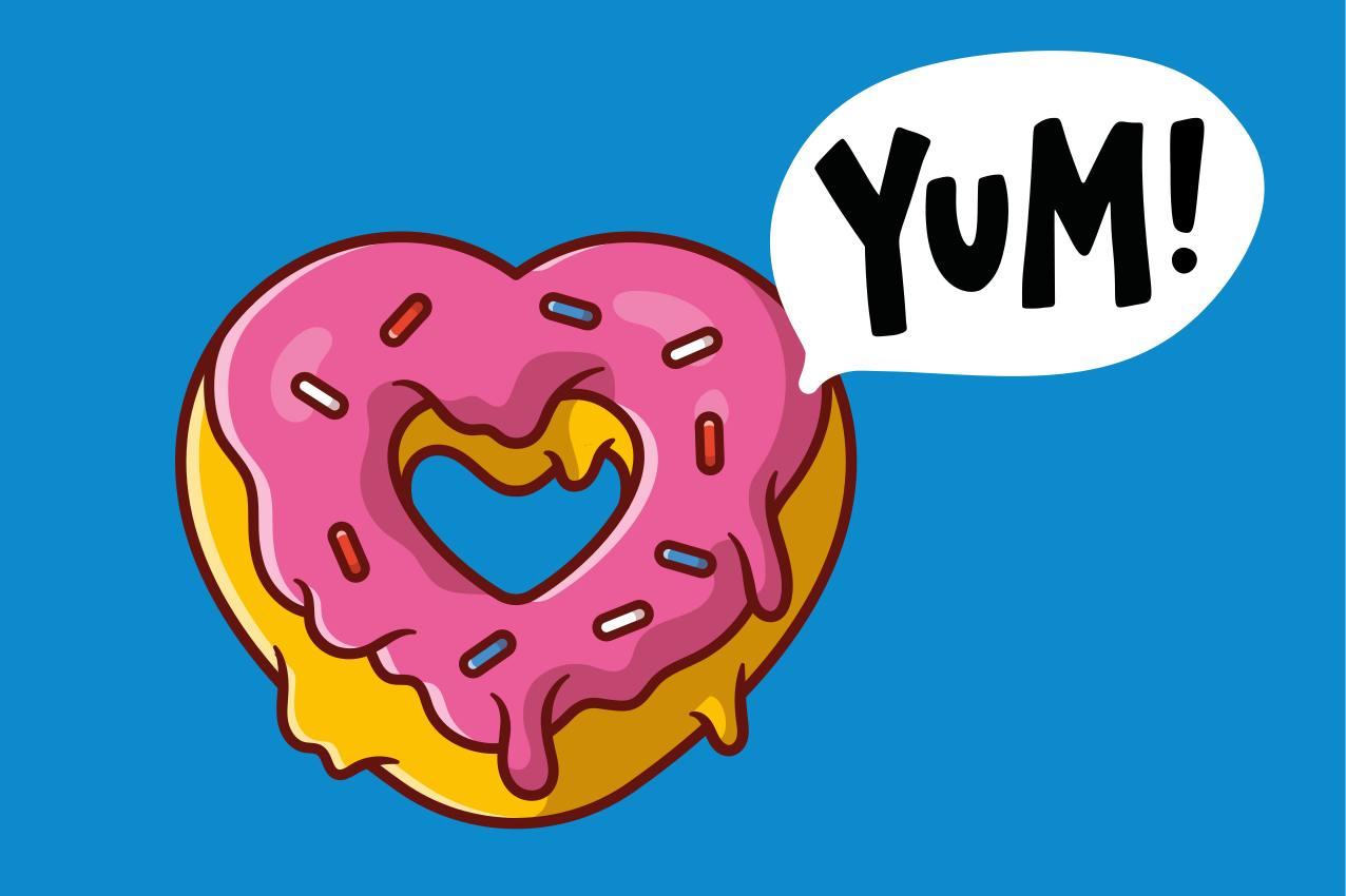 Individuais de mesa infantis delícias em forma de coração - TenStickers