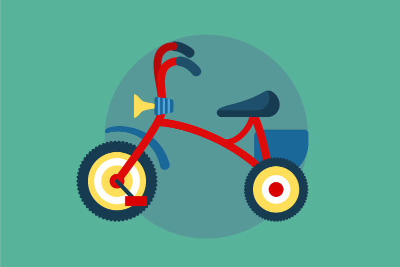 Individuais de mesa infantis triciclo com buzina - TenStickers