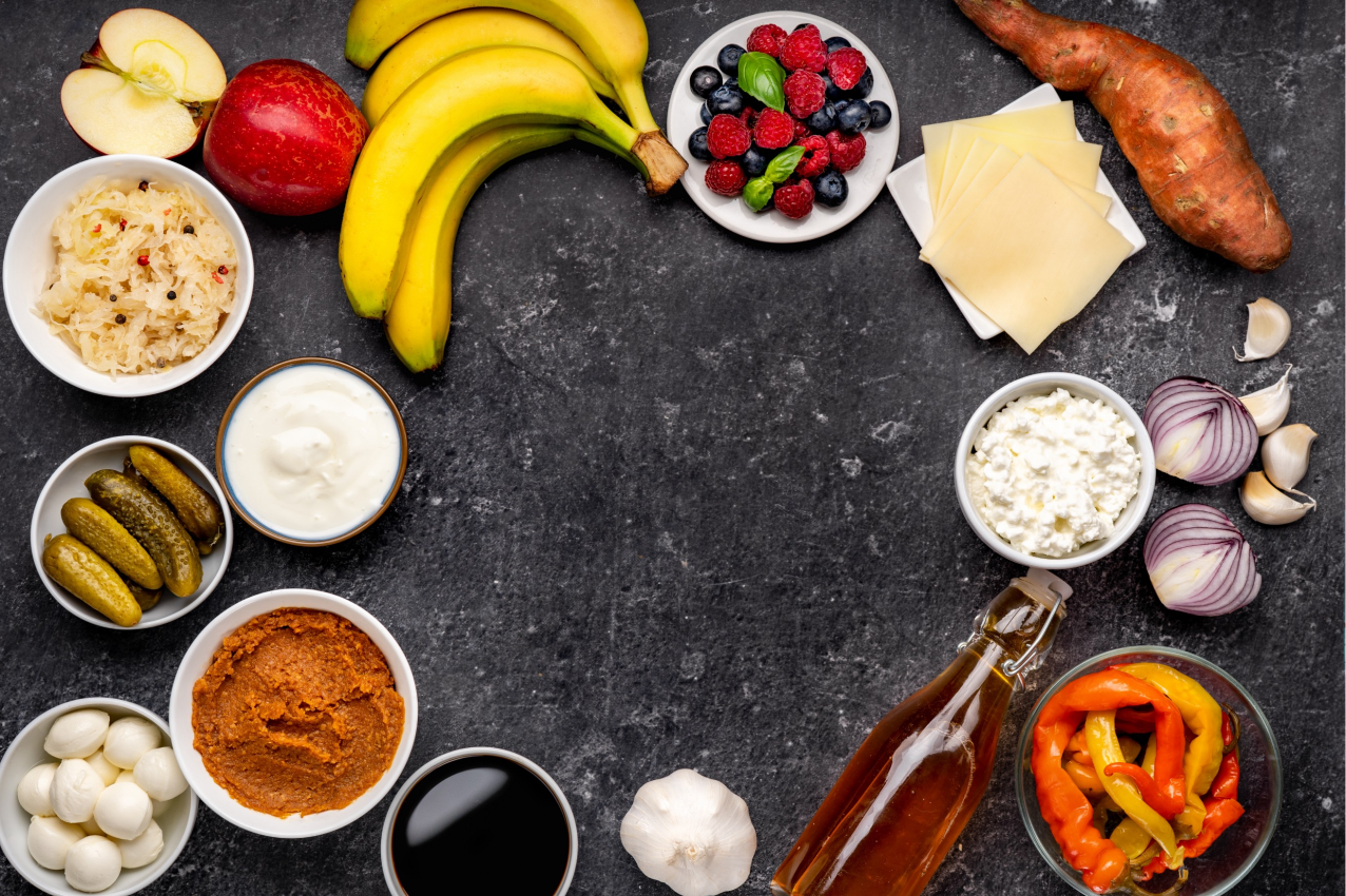 Individuais de mesa modernos ingredientes da tigela vermelha - TenStickers