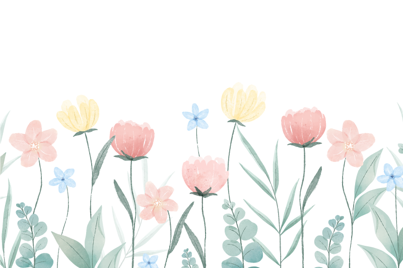 Individuais de mesa originais arranjo floral colorido - TenStickers