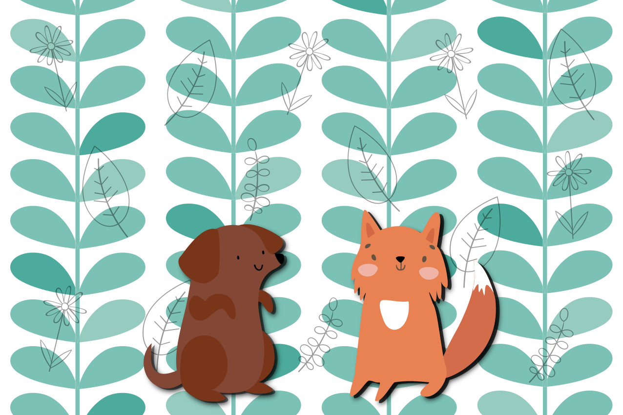 Individuais de mesa infantis companheiros animais fofos - TenStickers