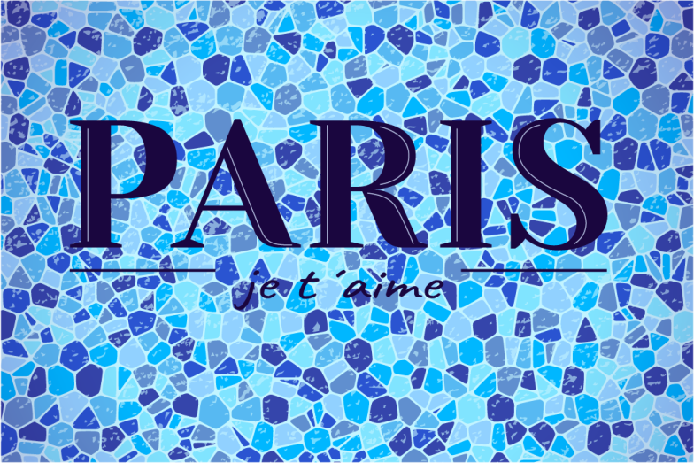 Individuais de mesa com texto citação de amor em paris - TenStickers