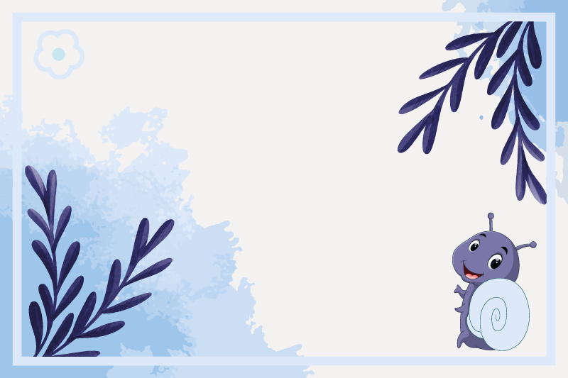 Individuais de mesa infantis caracol com folhas - TenStickers