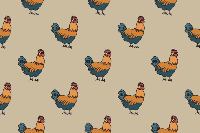 Individuais de mesa originais estampa de galinha charmosa - TenStickers