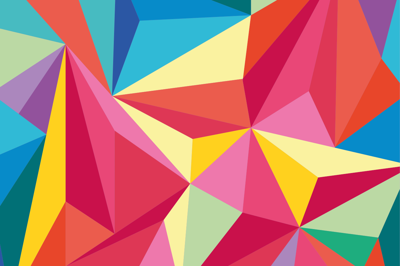 Individuais de mesa originais composição de cores geométrica - TenStickers