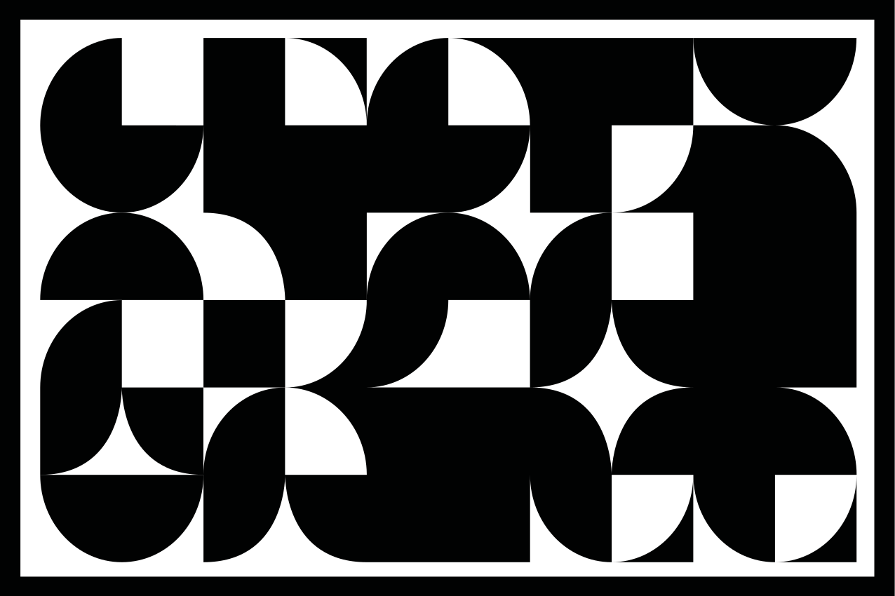 Individuais de mesa modernos com motivo geométrico preto - TenStickers