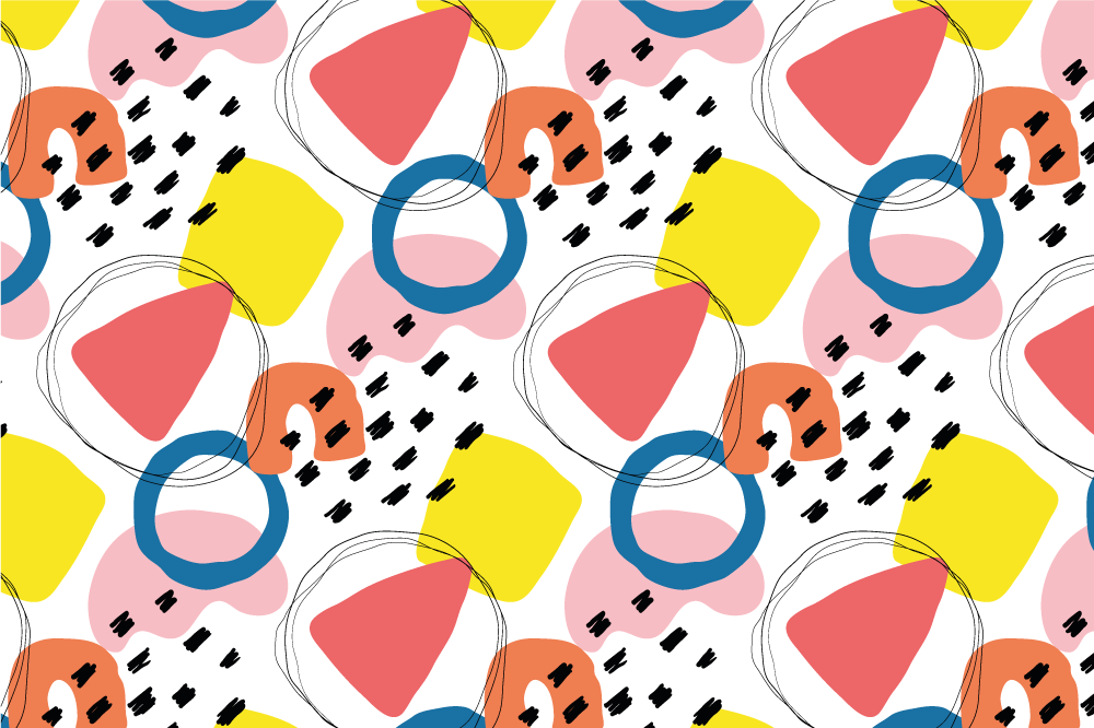 Individuais de mesa modernos com elementos geométricos vivos - TenStickers