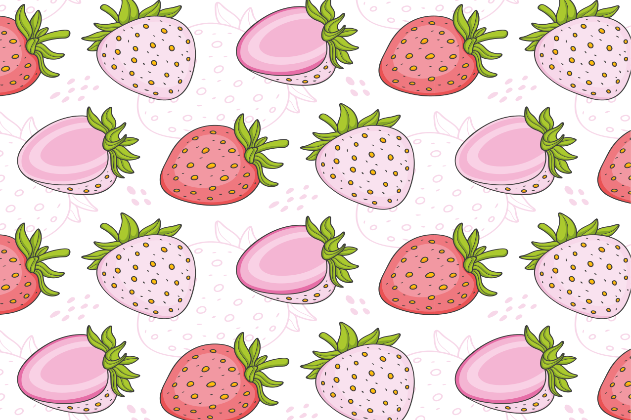Individuais de mesa originais padrão morango rosa - TenStickers
