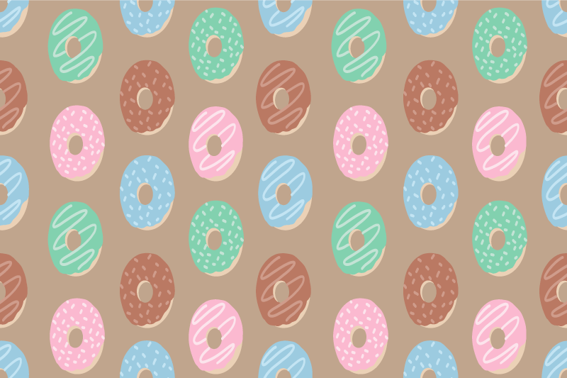 Individuais de mesa originais com estampa de donut vibrante - TenStickers