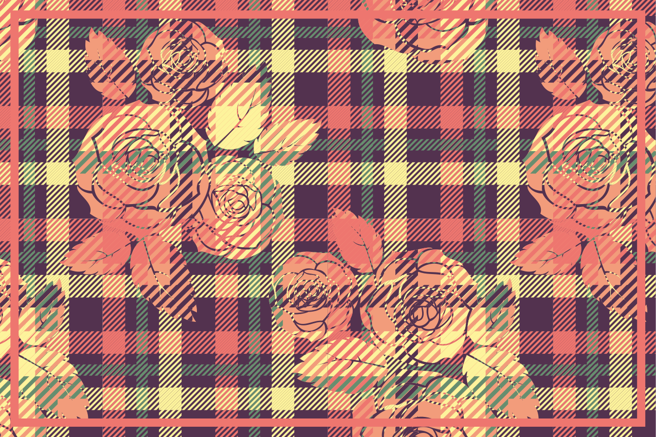 Individuais de mesa de texturas arranjo em grade botânico - TenStickers