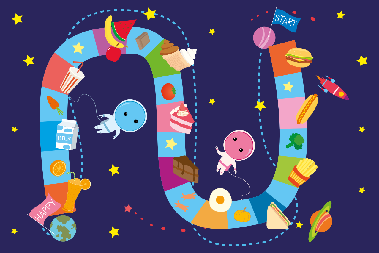 Individuais de mesa infantis Jogo de comida espacial para criança - TenStickers