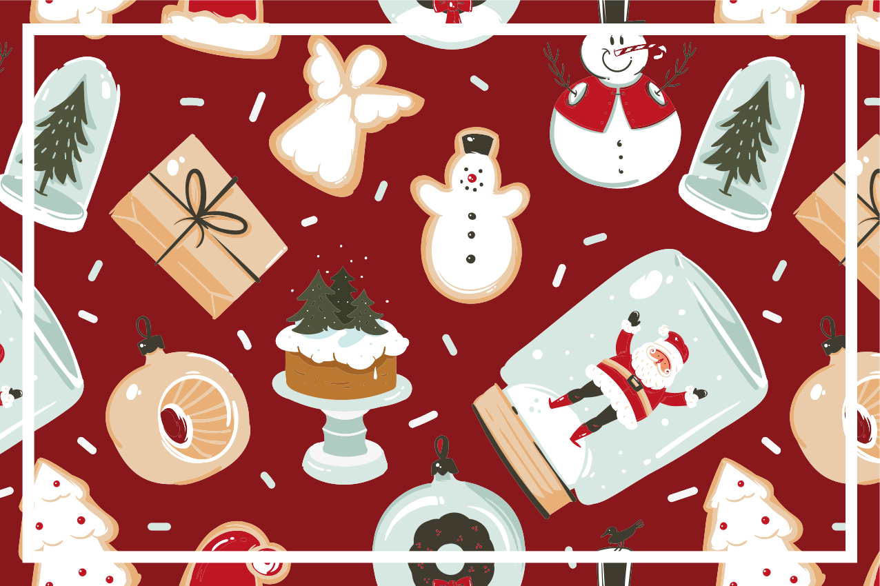 Individuais de mesa de natal com motivos festivos - TenStickers