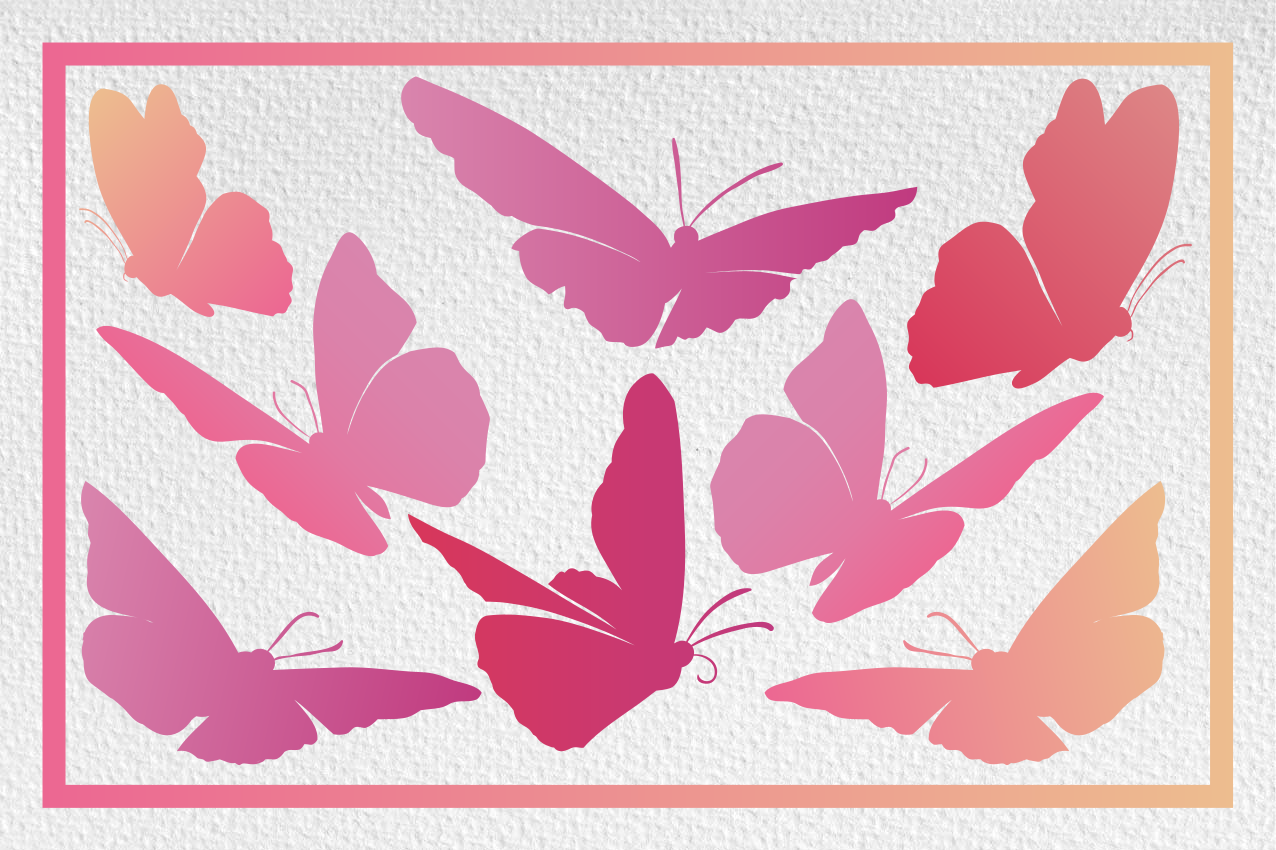 Individuais de mesa infantis emblema de borboleta vibrante - TenStickers