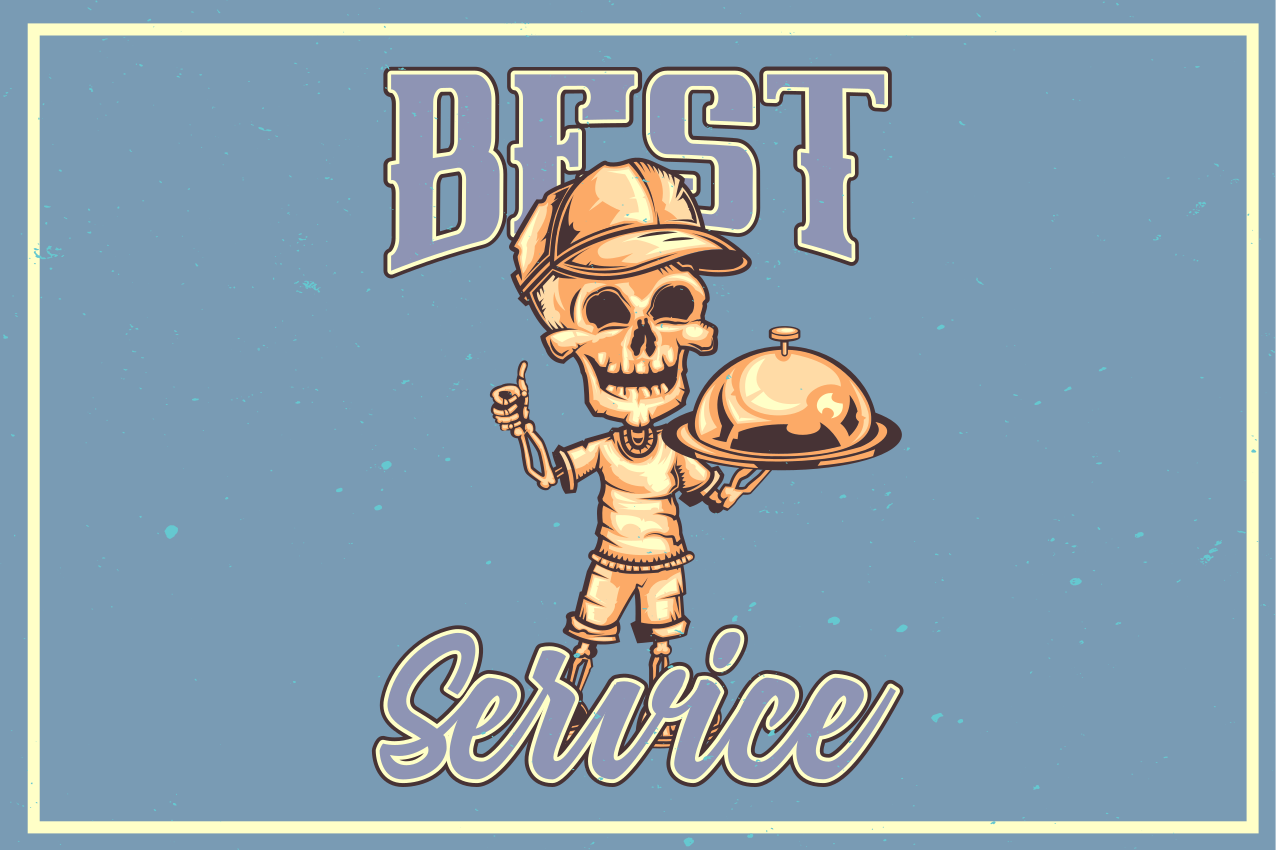 Individuais de mesa originais serviço de garçom esqueleto - TenStickers