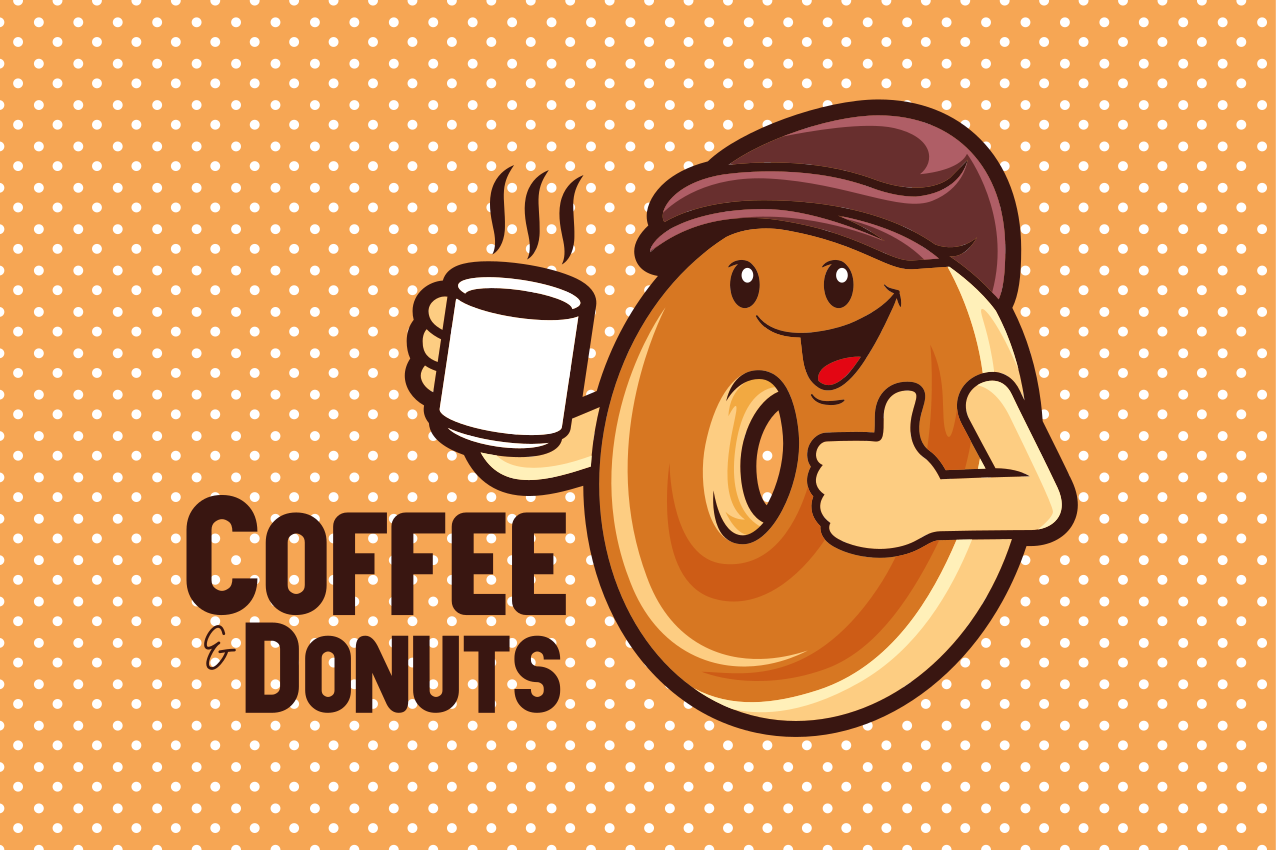 Individuais de mesa infantis personagem donut feliz - TenStickers