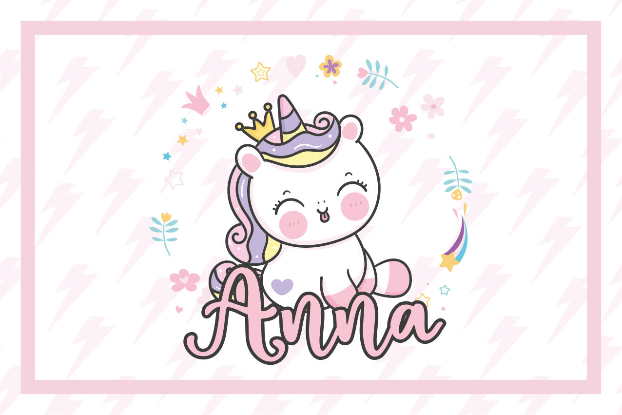 Individuais de mesa infantis ilustração de unicórnio fofa - TenStickers