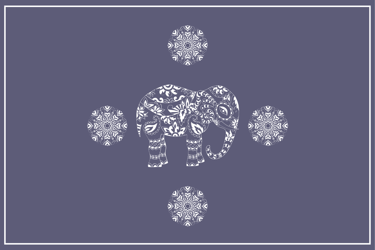 Individuais de mesa originais com estampa de elefante - TenStickers