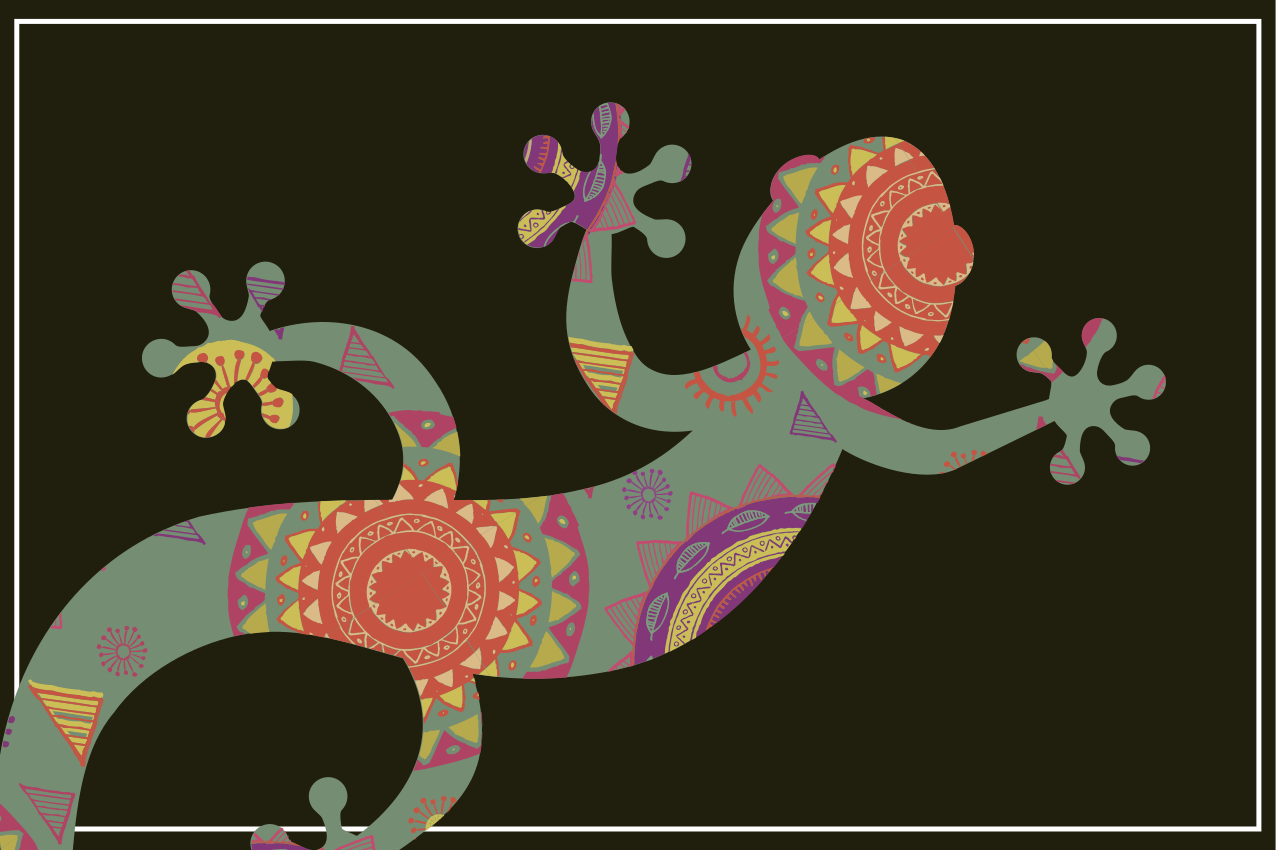 Individuais de mesa originais com motivo de lagarto colorido - TenStickers