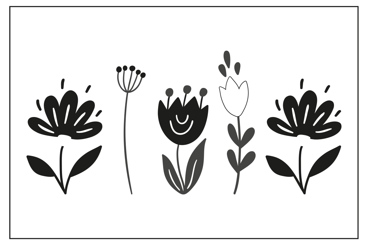 Individuais de mesa originais arte floral em linhas - TenStickers