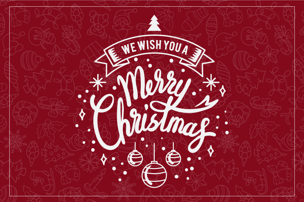 Individuais de mesa de Natal Texto e decorações alegres - TenStickers