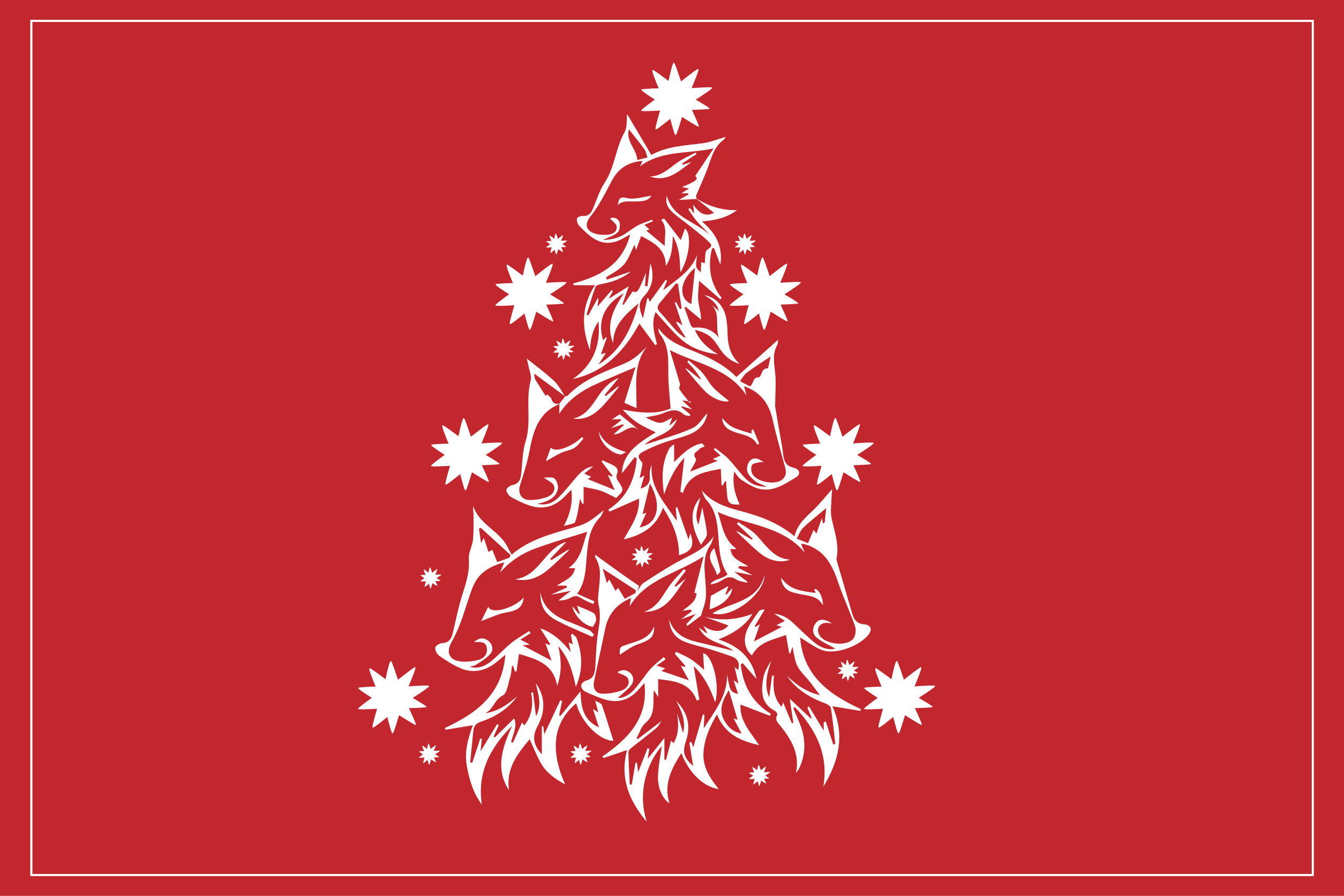 Individuais de mesa de natal Árvore de raposa estilizada - TenStickers
