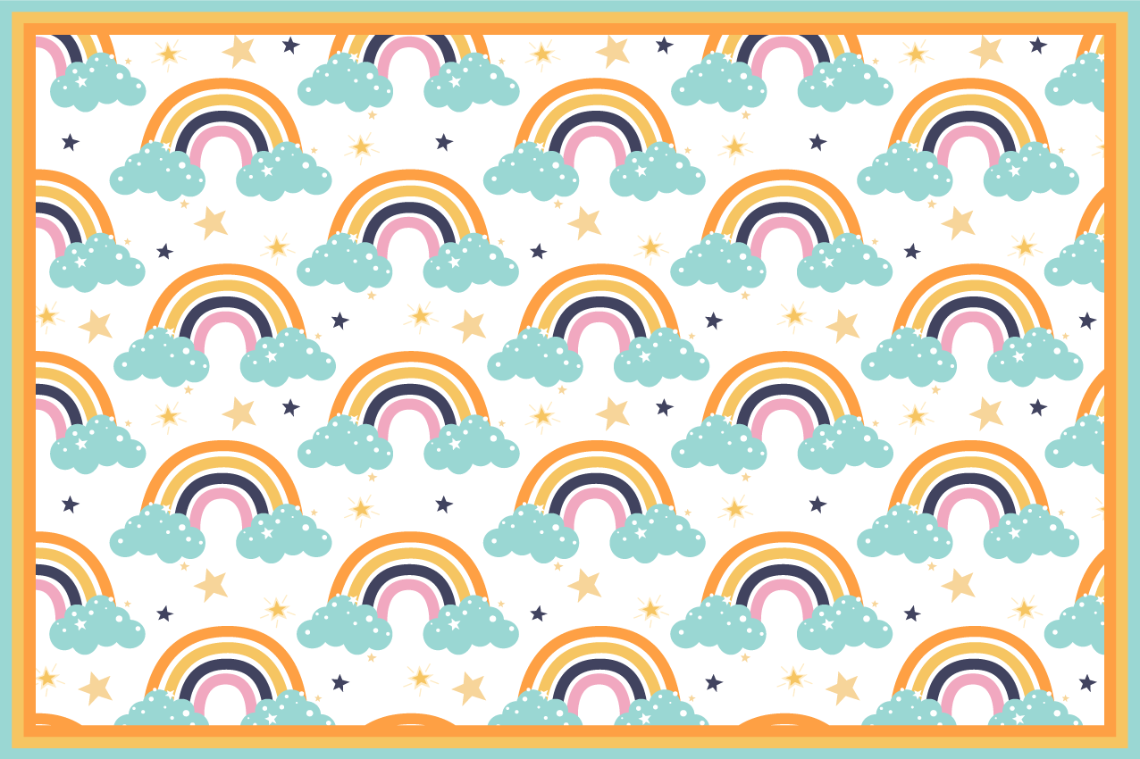Individuais de mesa infantis nuvem arco-Íris colorida - TenStickers