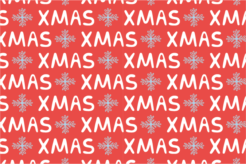 Individuais de mesa de natal com padrão vermelho festivo - TenStickers