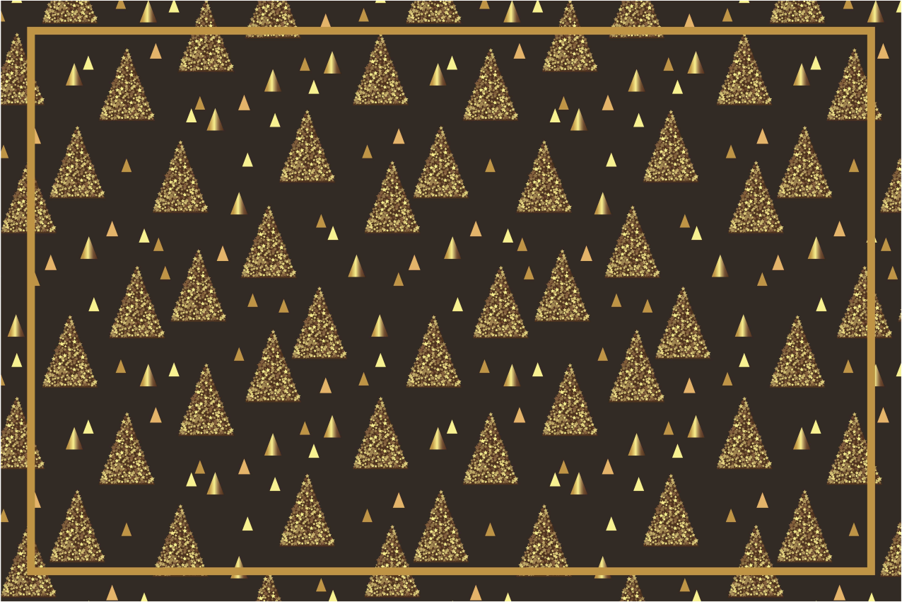 Individuais de mesa de natal Árvore de natal dourada - TenStickers