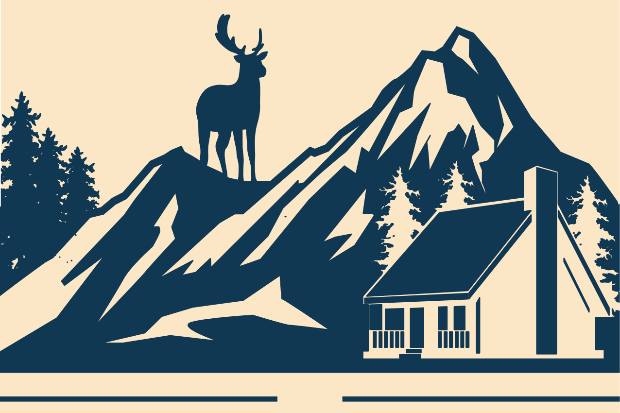 Individuais de mesa originais paisagem de montanha grande - TenStickers